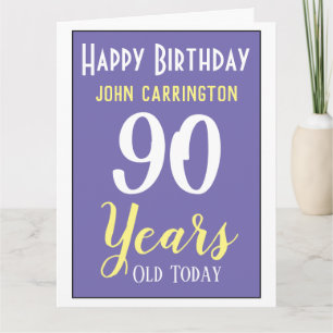 Alles Gute zum Geburtstag mit Name & Alter 90 Jahr Karte
