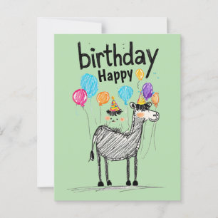 Alles Gute zum Geburtstag mit süßem Pferd und Luft Postkarte