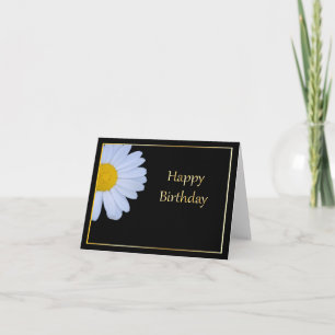 Alles Gute zum Geburtstag mit weißer Blume und sch Karte