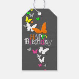 Alles Gute zum Geburtstag Moderne bunte Neon Butte Geschenkanhänger