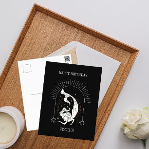 Alles Gute zum Geburtstag Mystischer Fische-Zodiac Postkarte
