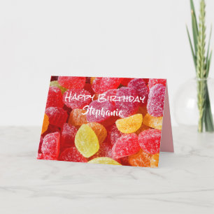 Alles Gute zum Geburtstag, Name, Red Jelly Candy G Karte
