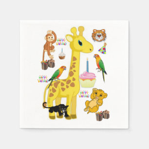 Alles Gute zum Geburtstag, Napkins, Giraffe Serviette