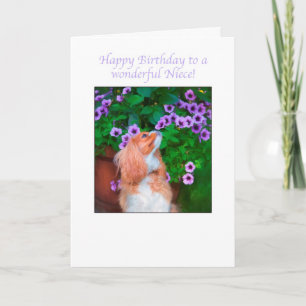 Alles Gute zum Geburtstag Nichte Cavalier King Cha Karte