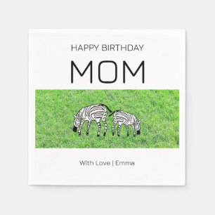 Alles Gute zum Geburtstag, Niedlich und Happy Zebr Serviette