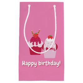 Alles Gute zum Geburtstag - Niedliche Rosa Erdbeer Kleine Geschenktüte