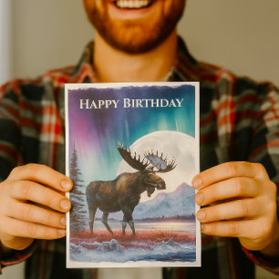 Alles Gute zum Geburtstag Nördliches Licht Alaska Karte