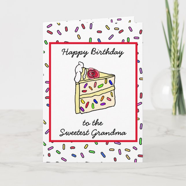 Alles Gute zum Geburtstag, Oma, Niedlicher Cupcake Karte (Vorderseite)