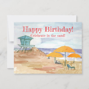 Alles Gute zum Geburtstag Ozean Feiern Sie im Sand Postkarte