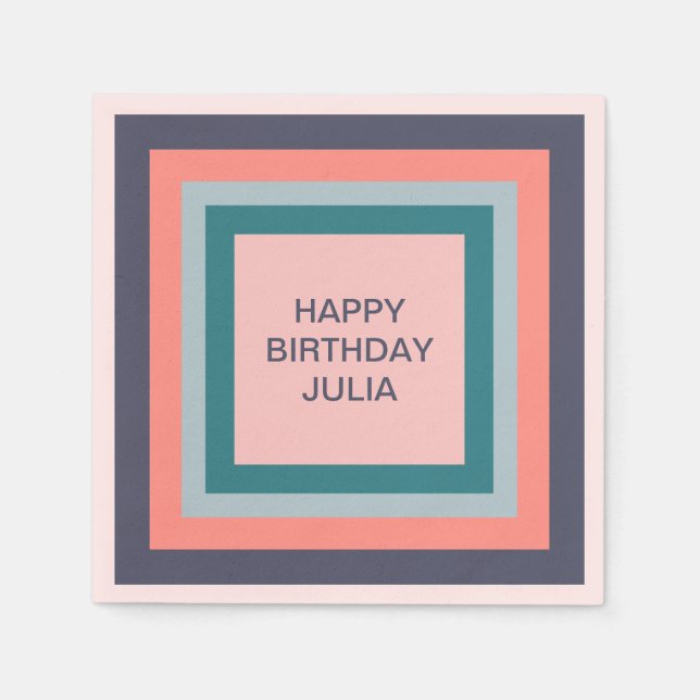 Alles Gute zum Geburtstag, Palettenplätze in Stran Serviette (Vorderseite)