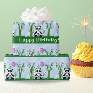 Alles Gute zum Geburtstag Panda-Party Geschenkpapier
