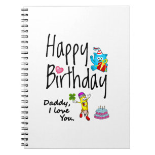 Alles Gute zum Geburtstag. Papa, ich habe dich Lie Notizblock