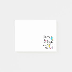 Alles Gute zum Geburtstag. Papa ich liebe dich. Post-it Klebezettel