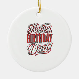 Alles Gute zum Geburtstag Papa Vintage-Typografie- Keramik Ornament