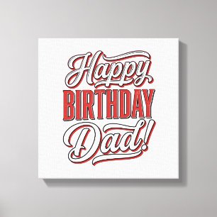 Alles Gute zum Geburtstag Papa Vintage-Typografie- Leinwanddruck