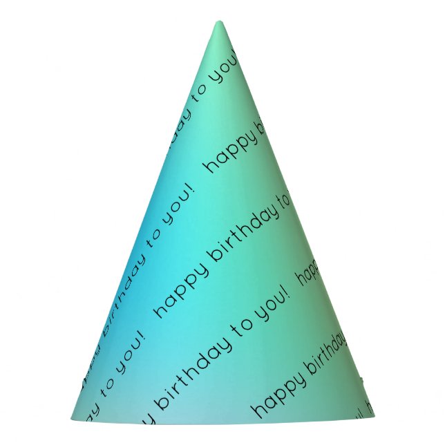 "Alles Gute zum Geburtstag" Pastel Gradient Partyhütchen (Vorderseite)