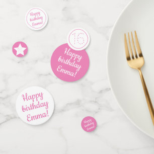 Alles Gute zum Geburtstag - Personalisiertes Rosa Konfetti