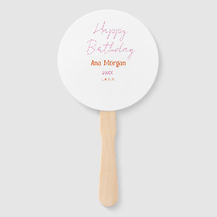 ALLES GUTE ZUM GEBURTSTAG PINK ORANGE NAME EINFACH FÄCHER