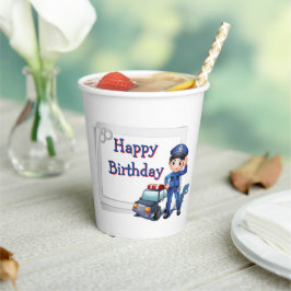 Alles Gute zum Geburtstag Polizist Pappbecher