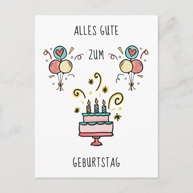 Alles Gute zum Geburtstag Postkarte (Vorderseite)