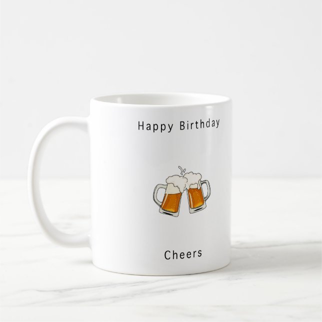 Alles Gute zum Geburtstag, Prost Bier Kaffeetasse (Links)