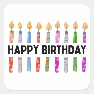 ALLES GUTE ZUM GEBURTSTAG QUADRATISCHER AUFKLEBER