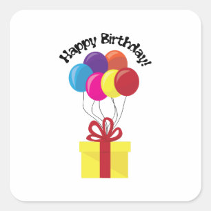 Alles Gute zum Geburtstag! Quadratischer Aufkleber