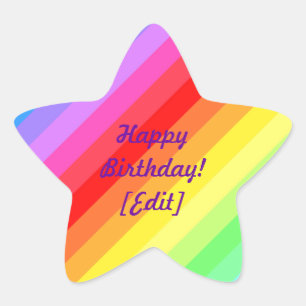 Alles Gute zum Geburtstag - Rainbow Star Stickers