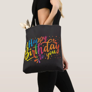 Alles Gute zum Geburtstag - Regenbogenfarben Gebur Tasche