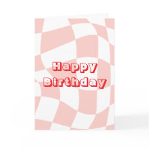 Alles Gute zum Geburtstag, Retro-Muster rosa und w