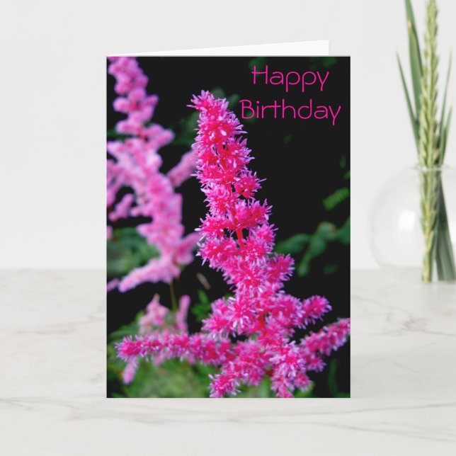 Alles Gute zum Geburtstag - Rosa Blume Karte (Vorderseite)