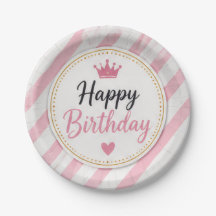 Alles Gute zum Geburtstag Rosa Gestreifte Papier T