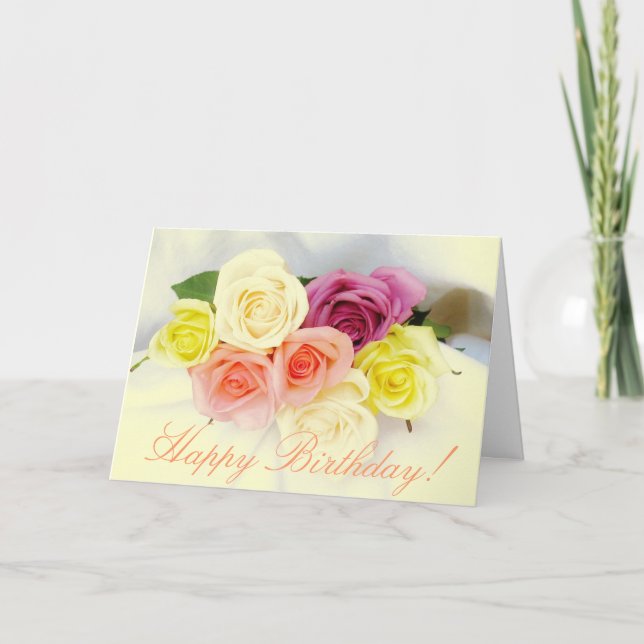 Alles Gute zum Geburtstag! Rosenbukett! Karte (Vorderseite)