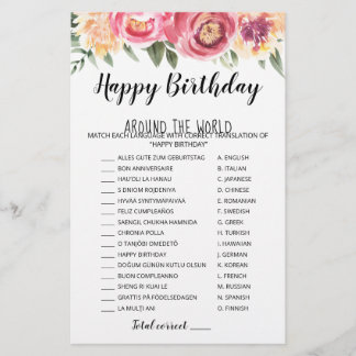Alles Gute zum Geburtstag rund um die Welt Geburts