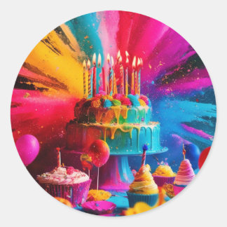 Alles Gute zum Geburtstag Runder Aufkleber