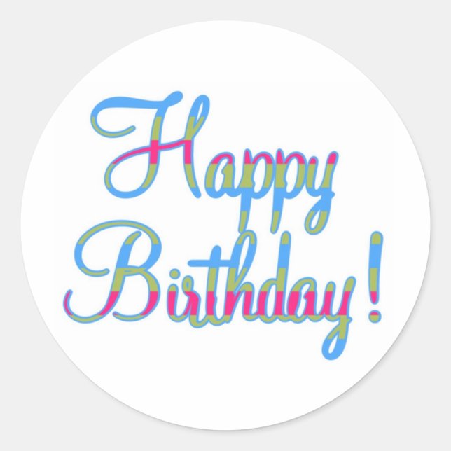 Alles Gute zum Geburtstag!! Runder Aufkleber (Vorderseite)