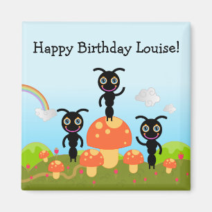 Alles Gute zum Geburtstag sagt die Ameisen Magnet