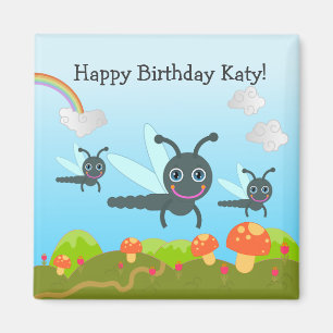 Alles Gute zum Geburtstag sagt die Libelle Magnet