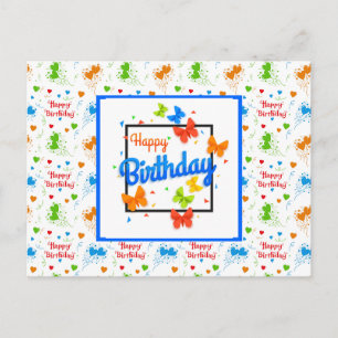 Alles Gute zum Geburtstag Schmetterlinge Postkarte