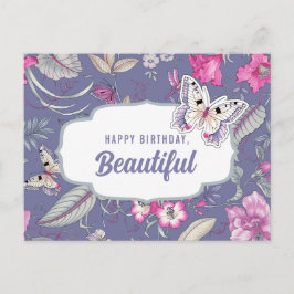 Alles Gute zum Geburtstag, schön. Blume und Schmet Postkarte