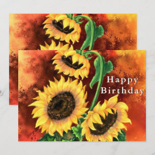 Alles Gute zum Geburtstag - Schöne Drei Sonnenblum
