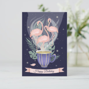 Alles Gute zum Geburtstag Schöne Pink Flamingo Tea