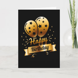 Alles Gute zum Geburtstag - Schwarz & Gold 1 Karte