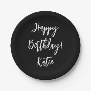 Alles Gute zum Geburtstag, Schwarz-weißes personal Pappteller
