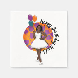 Alles Gute zum Geburtstag! Schwarze Frau, Balloons Serviette