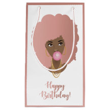 Alles Gute zum Geburtstag! Schwarze Frau rosa Afro