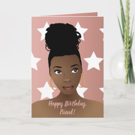 Alles Gute zum Geburtstag! Schwarze Frau, weiße St Karte