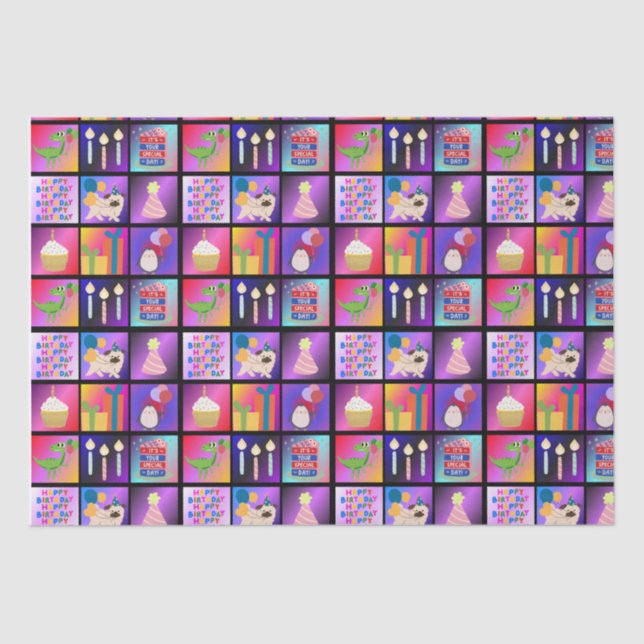 Alles Gute zum Geburtstag Seidenpapier (Vorderseite)