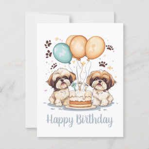 Alles Gute zum Geburtstag Shih Tzu Hunde Geburtsta Postkarte