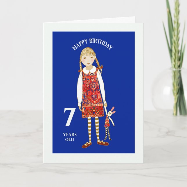 "Alles Gute zum Geburtstag sieben Jahre alt " Karte (Vorderseite)